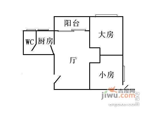 新港西路小区2室2厅1卫77㎡户型图