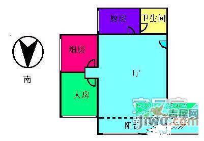 如意阁2室1厅1卫63㎡户型图