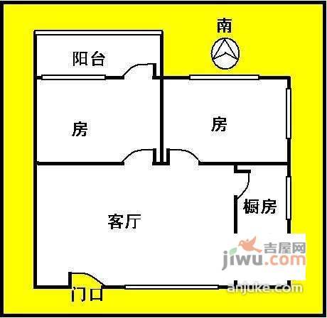 隆庆社区2室2厅1卫80㎡户型图