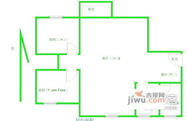 建雅台2室1厅1卫70㎡户型图