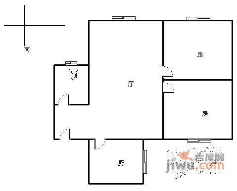 桂花岗小区2室1厅1卫72㎡户型图