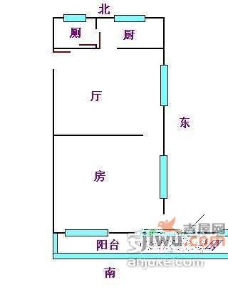 桂花岗小区1室1厅1卫36㎡户型图