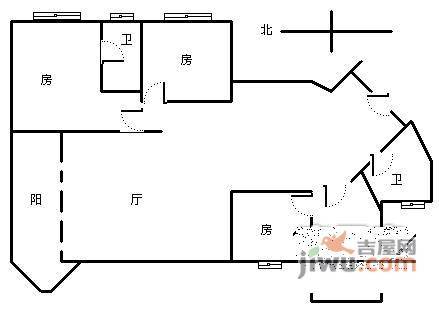 金桂园3室2厅2卫142㎡户型图