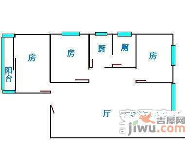 金桂园2室1厅1卫户型图