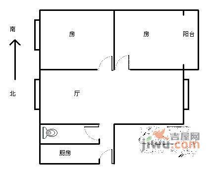 金桂园2室1厅1卫户型图