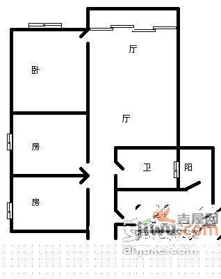 广州白天鹅花园东区3室2厅1卫98㎡户型图