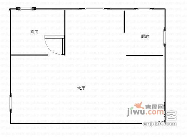 广州白天鹅花园东区1室1厅1卫户型图