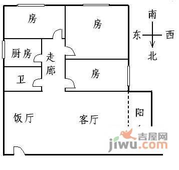 广州白天鹅花园东区3室2厅2卫126㎡户型图