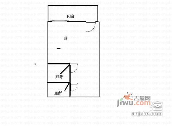 环宇花园文景阁1室0厅1卫32㎡户型图