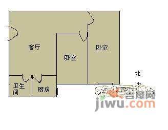 枫丹雅筑2室1厅1卫57㎡户型图