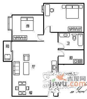 聚雅苑2室2厅1卫84㎡户型图