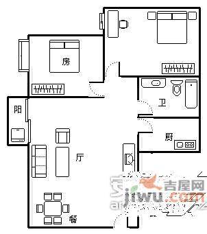 聚雅苑2室2厅1卫84㎡户型图