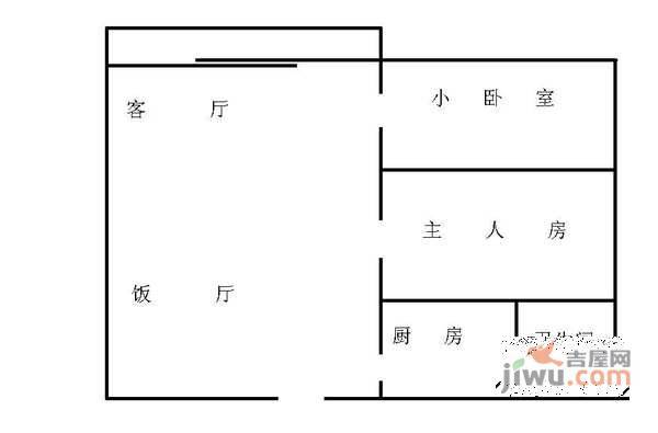 白沙小区2室2厅1卫82㎡户型图