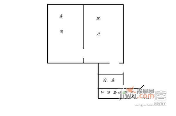 白沙小区1室1厅1卫31㎡户型图