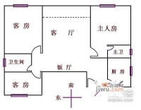 世贸花园3室2厅1卫93㎡户型图