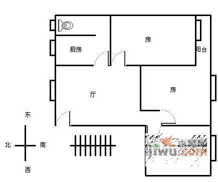 梓元岗小区3室1厅1卫87㎡户型图