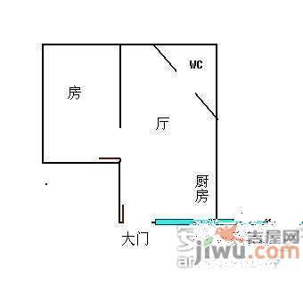 梓元岗小区1室1厅1卫48㎡户型图