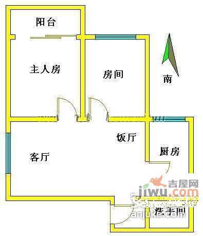 大沙地东小区2室2厅1卫76㎡户型图