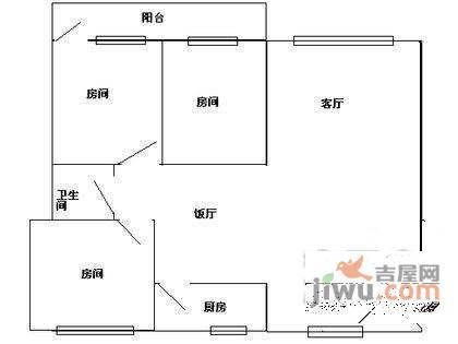 昌岗东电信大厦3室1厅1卫112㎡户型图