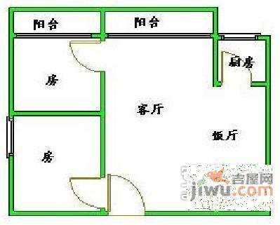 昌岗东电信大厦2室2厅1卫户型图