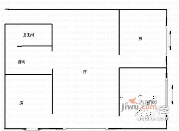 嘉利苑3室1厅1卫85㎡户型图