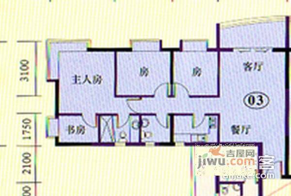 雍雅园3室2厅2卫98㎡户型图