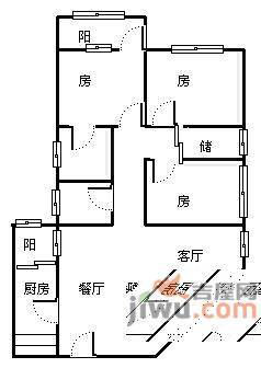 淘金花园3室2厅2卫120㎡户型图