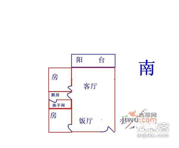 冠军小区2室2厅1卫89㎡户型图