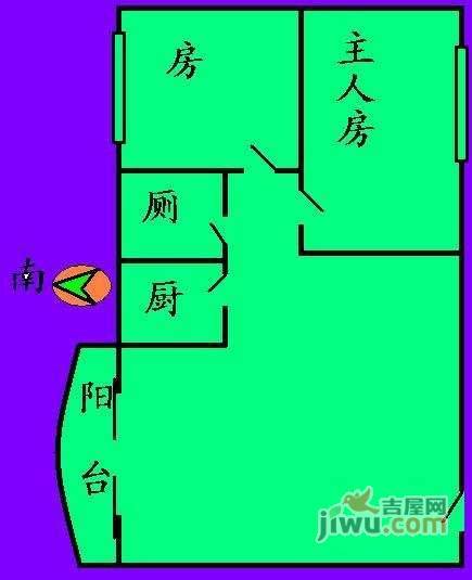 芳村大道东路小区2室2厅1卫76㎡户型图