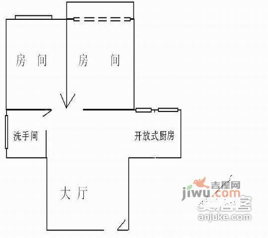 加怡大厦2室2厅1卫80㎡户型图