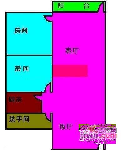 加怡大厦2室2厅1卫80㎡户型图