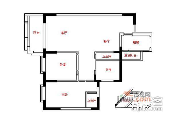 丽江花园萃锦苑3室2厅2卫218㎡户型图