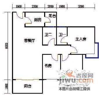 华景新城3室2厅1卫110㎡户型图