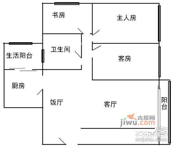 华景新城3室2厅2卫118㎡户型图