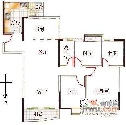 华景新城4室2厅2卫户型图