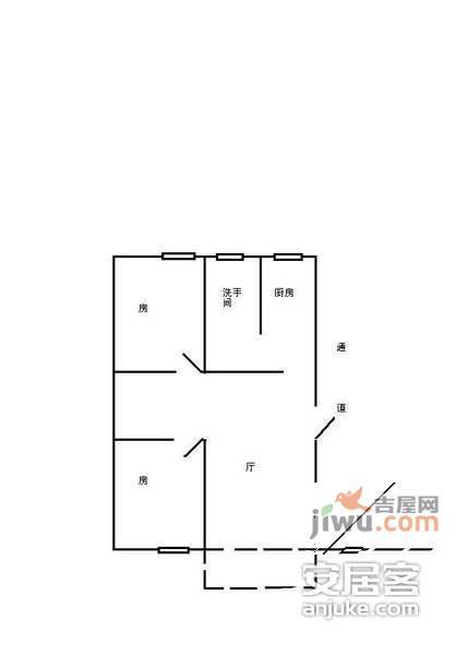 春暧花园2室1厅1卫56㎡户型图