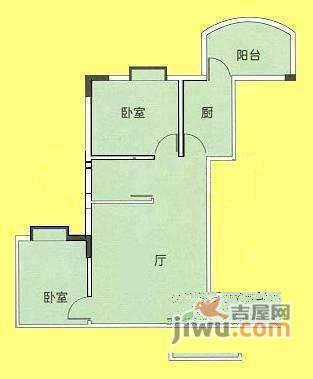 江南美景花园2室2厅1卫69㎡户型图