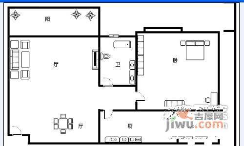 君合雅居2室2厅1卫92㎡户型图