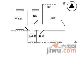 天河广场2室1厅1卫77㎡户型图