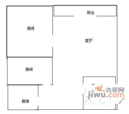 天河广场2室1厅1卫77㎡户型图