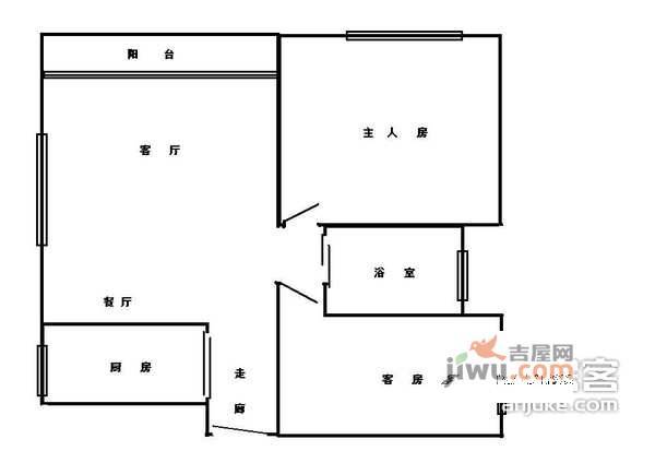 天河广场3室1厅1卫99㎡户型图