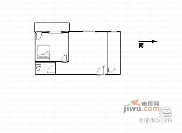 倚龙华轩贤人阁1室1厅1卫70㎡户型图