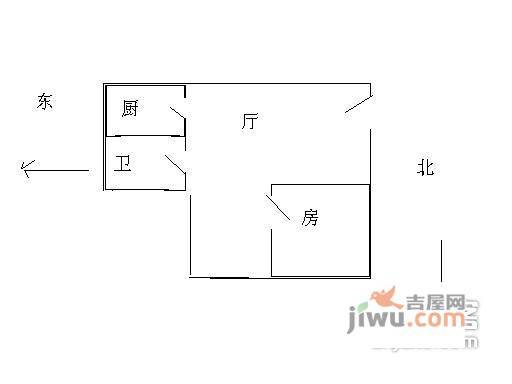 芳满庭园1室1厅1卫50㎡户型图