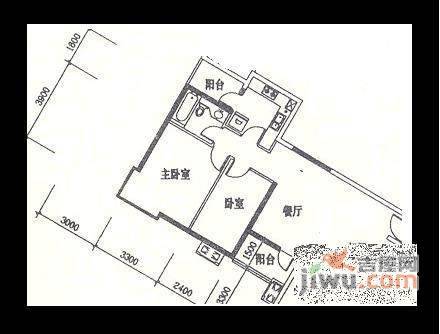 金影花园3室1厅1卫98㎡户型图