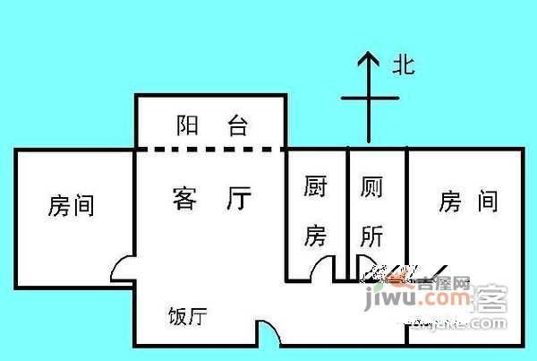 金影花园2室1厅1卫户型图