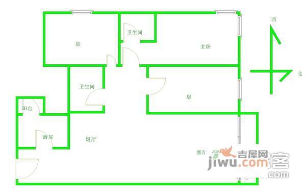 东鸣轩3室1厅1卫户型图