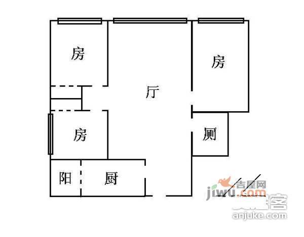 东鸣轩3室1厅1卫户型图