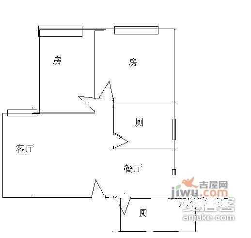 天惠家园2室1厅1卫58㎡户型图