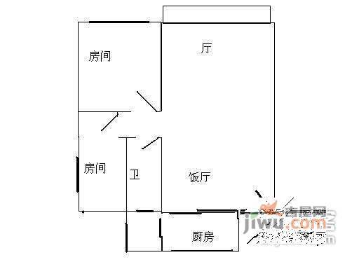 云裳丽影2室2厅1卫87㎡户型图