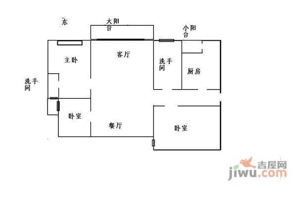 云裳丽影2室2厅2卫87㎡户型图